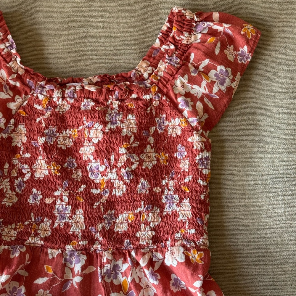 Baby GAP Floral Romper Girls 4T Toddler One-Piece Pink Purple Summer - Picture 3 of 7